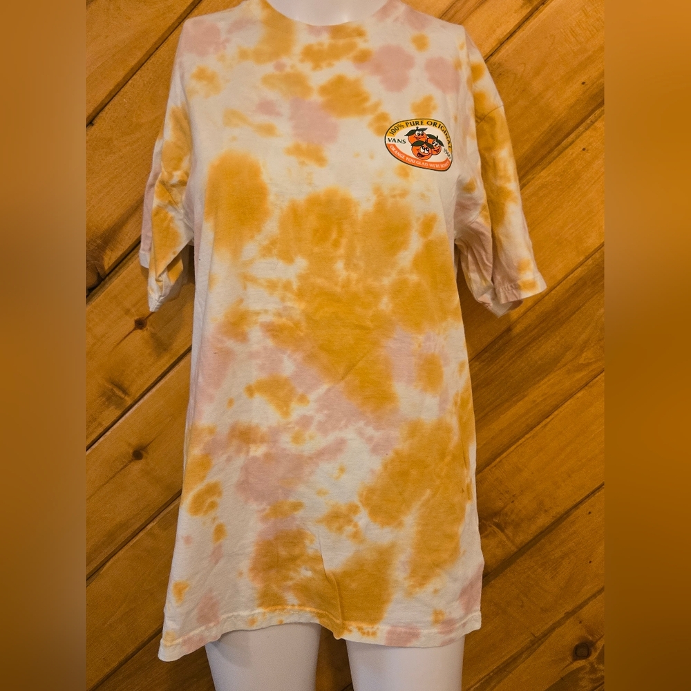 VANS Have A Peel Tie Dye Orange Yellow Banana Tee Shirt SZ Medium